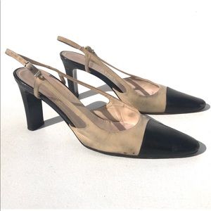 chanel 2 tone slingback